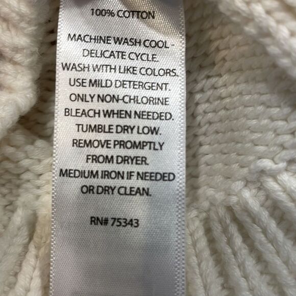 Rachel Zoe Womens Winter White Funnel Turtleneck Crochet Knit Inserts Sweater XS - Picture 5 of 6